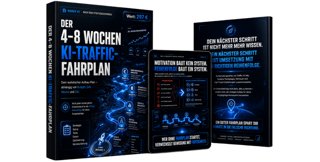 Der 4–8 Wochen KI-Traffic-Fahrplan PDF Mockup