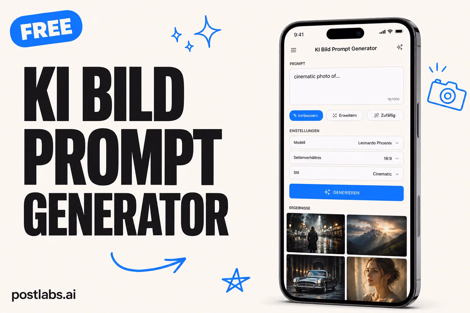 KI Bild Prompt Generator — kostenloses Postlabs Tool