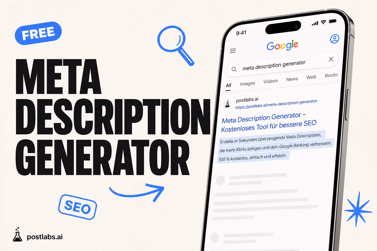 Meta Description Generator — kostenloses Postlabs Tool