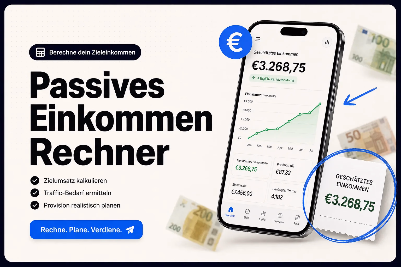 Passives Einkommen Rechner — kostenloses Postlabs Tool